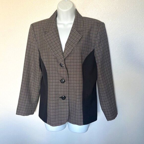 Pre-Loved Danillo Brown and black jacket/blazer, size 12 - Picture 1 of 3
